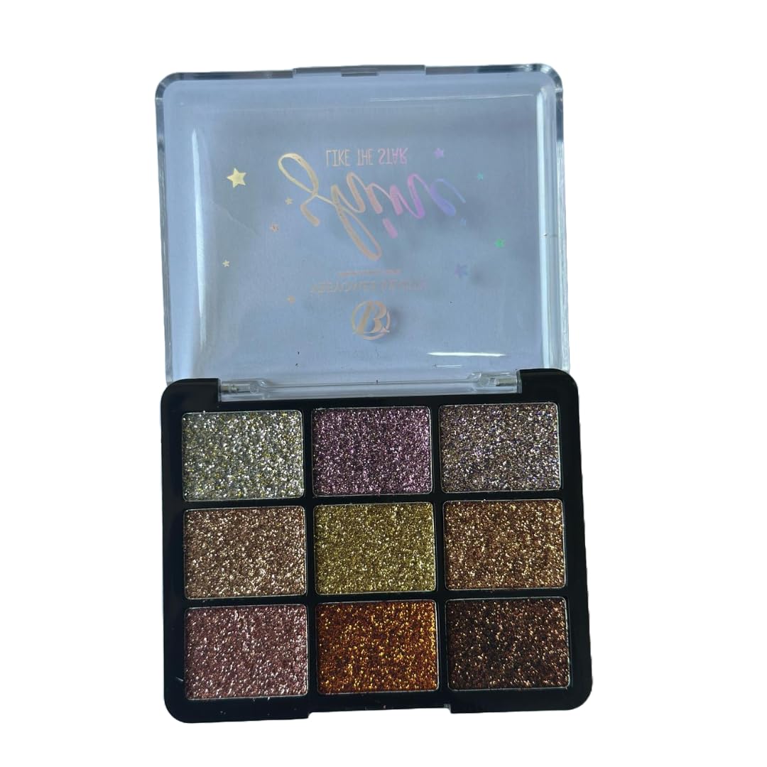 My Colors Glitters Eyeshadow Plaette,Deluxe Sparkle Glitter Shimmer Eye Shadows Highly Pigmented Long Lasting Makeup Palette (8 - Colors Palette, 01)