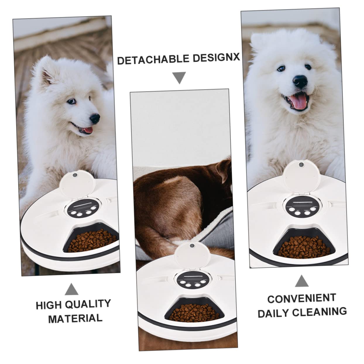 Sosoport Comedero Automático para Perros y Gatos Temporizador Antideslizante Resistente Mordeduras