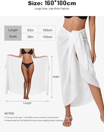 QIANXIZHAN Women's Swimsuit Cover Up,Beach Sarong Wrap Bottom Coverup