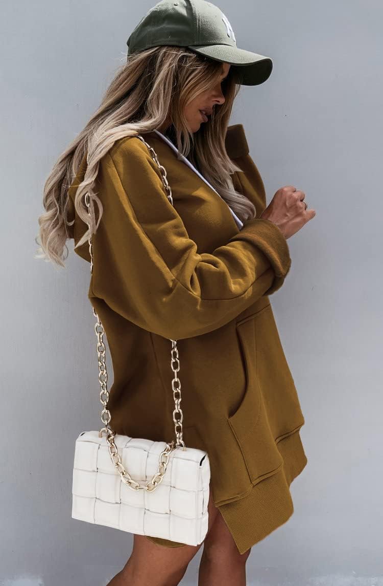 PRETTYGARDEN Sweatshirt for Women 2026 Fall Oversized Pullover Long Sleeve Casual Hoodie Dress Kangaroo Pocket Winter Clothes