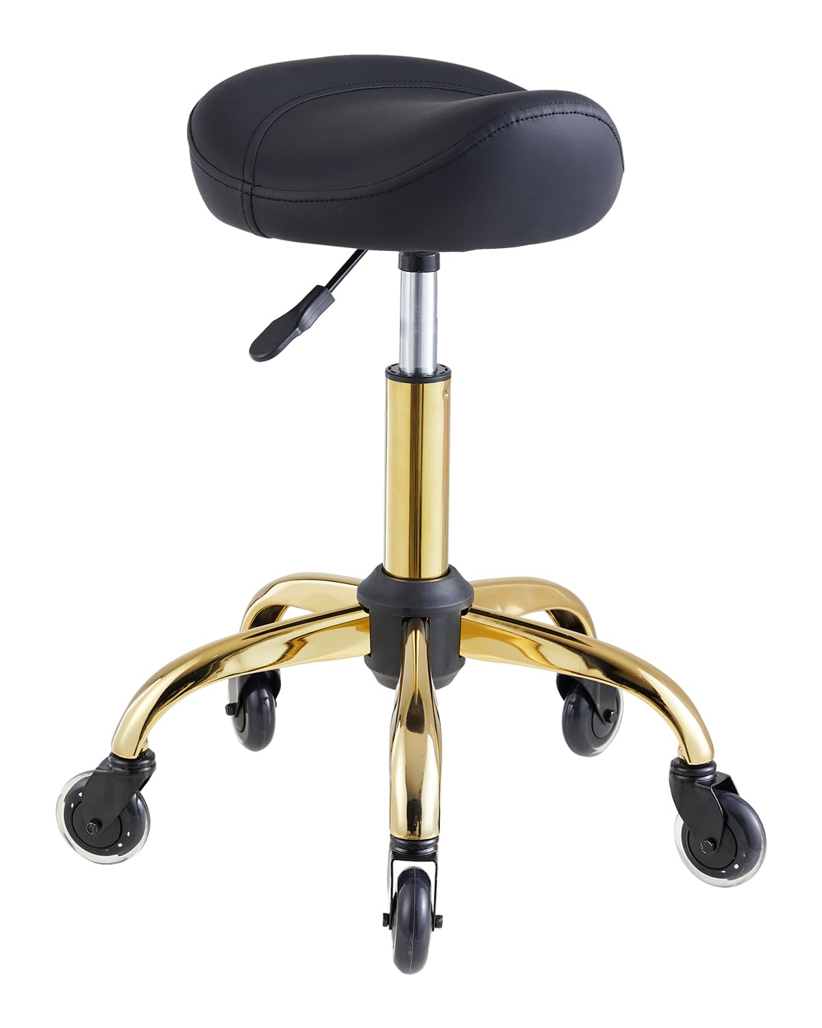 Rolling Saddle Stool - Salon Chair with Wheels -1