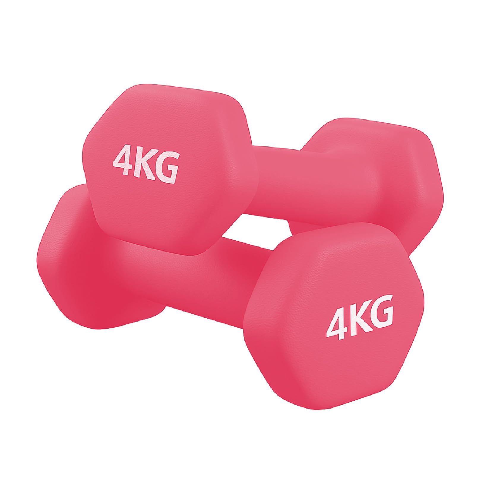 Neoprene Dumbbells Pair for Women Home Gym, Hex No-Roll Design, Non-Slip Grip, Colour Coded Weights Set, 0.5kg to 10kg (4kg-Pair-Pink) โ image 1