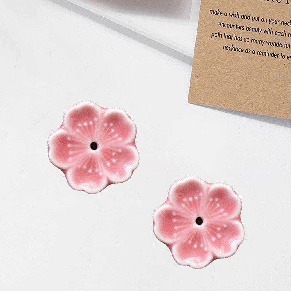 Bruciatore Per Incenso Giapponese In Ceramica – Porta Incenso A Mano Con Fiori Di Ciliegio – Ø10cm – Vassoio Raccolta Cenere Per Meditazione E Yoga - 2