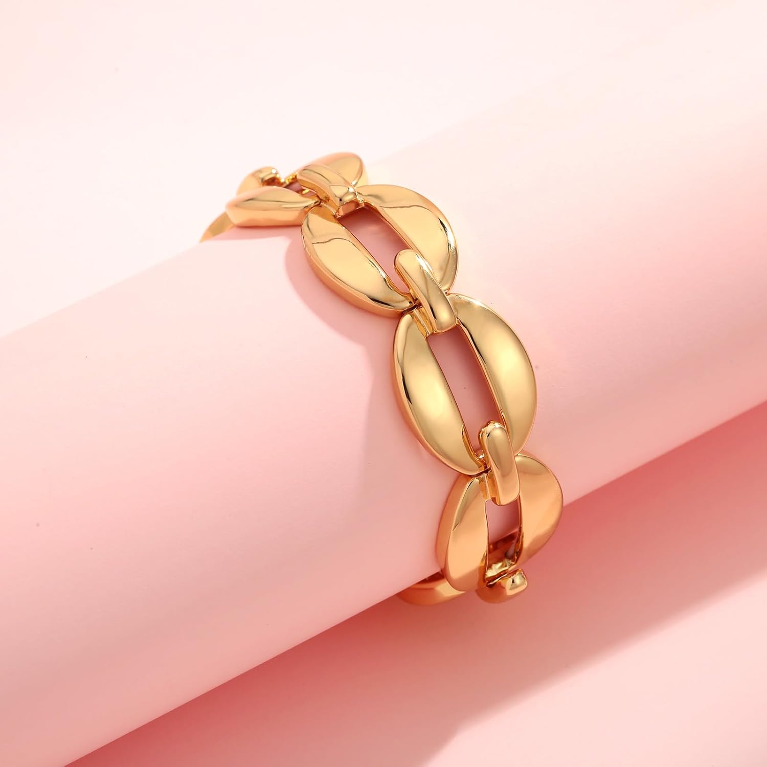 Chunky Gold Stretch Bracelet for Women Adjustable Elastic Chain Bracelet Bold Statement Bracelet Trendy Jewelry - Image 7