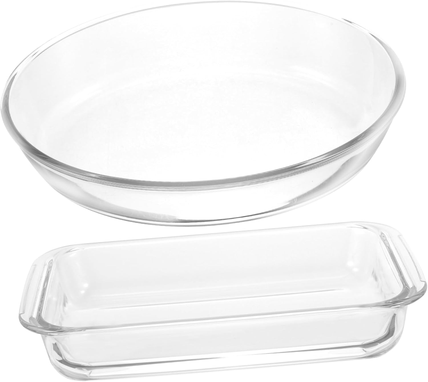STOBAZA 2pcs Bbq Grill Pan Glass Baking Dish Oven Casserole Dish Roasting Pan Glass Bakeware for Kitchen Use