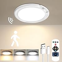 Gotopceed Rechargeable Motion Sensor Ceiling Light with Remote - Magnetic Wireless Battery Powered for Closet Hallway Shed Bathroom