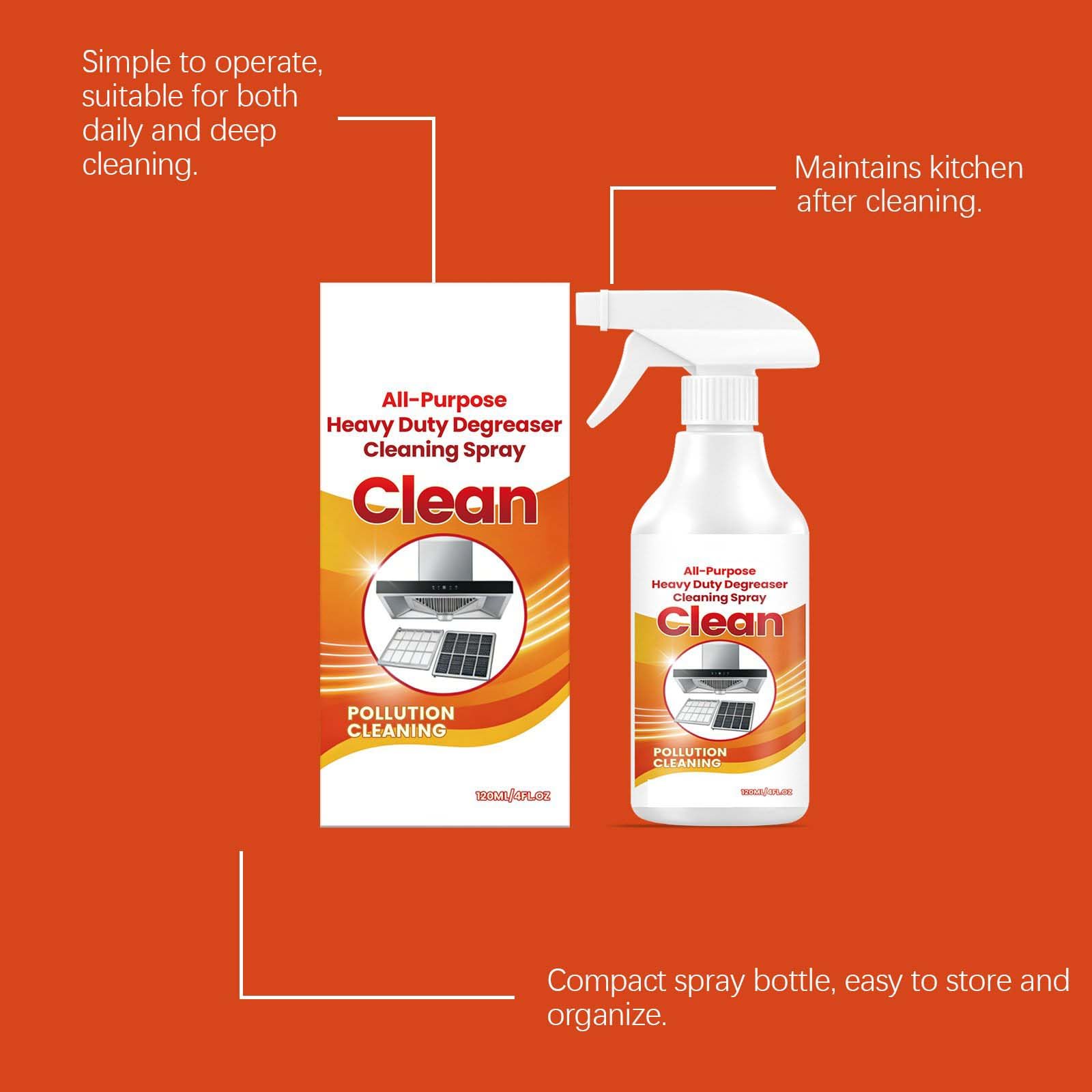 Limpiador de espuma multiusos con pulverizador, quitamanchas de aceite multiusos que elimina la grasa dura, limpiador de cocina resistente, spray de limpieza profunda para utensilios de cocina (5
