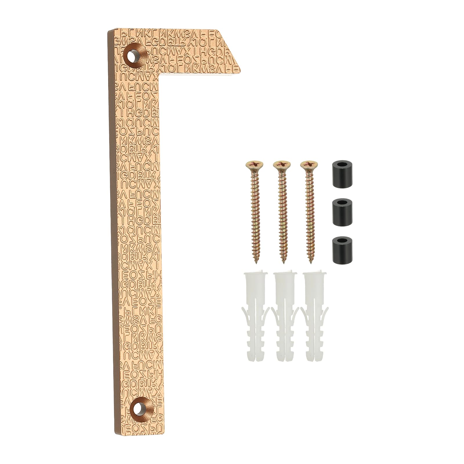 PATIKIL 6 Inch House Numbers for Outside, Number 1 ABS Plastic Texture Floating House Number Modern Mailbox Address Door Numbers with Nail Kit for Outdoor Residential Street, Gold Tone