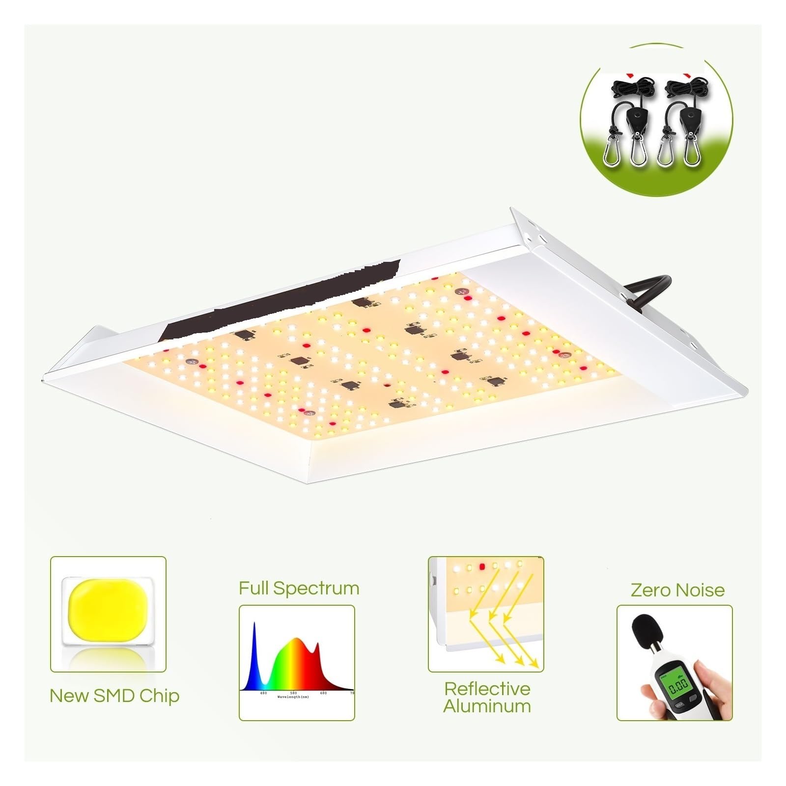 Lámpara de Plantas, LED Grow Light Full Spectrum Indoor High Lumen Hydroponic Plants
