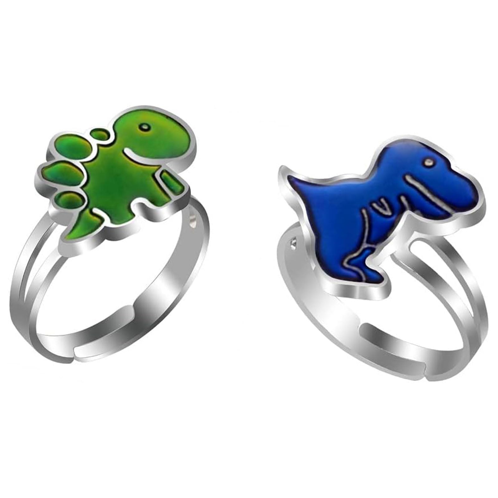 2 Stks Stemming Dinosaurus Ringen Set Kleur Veranderende