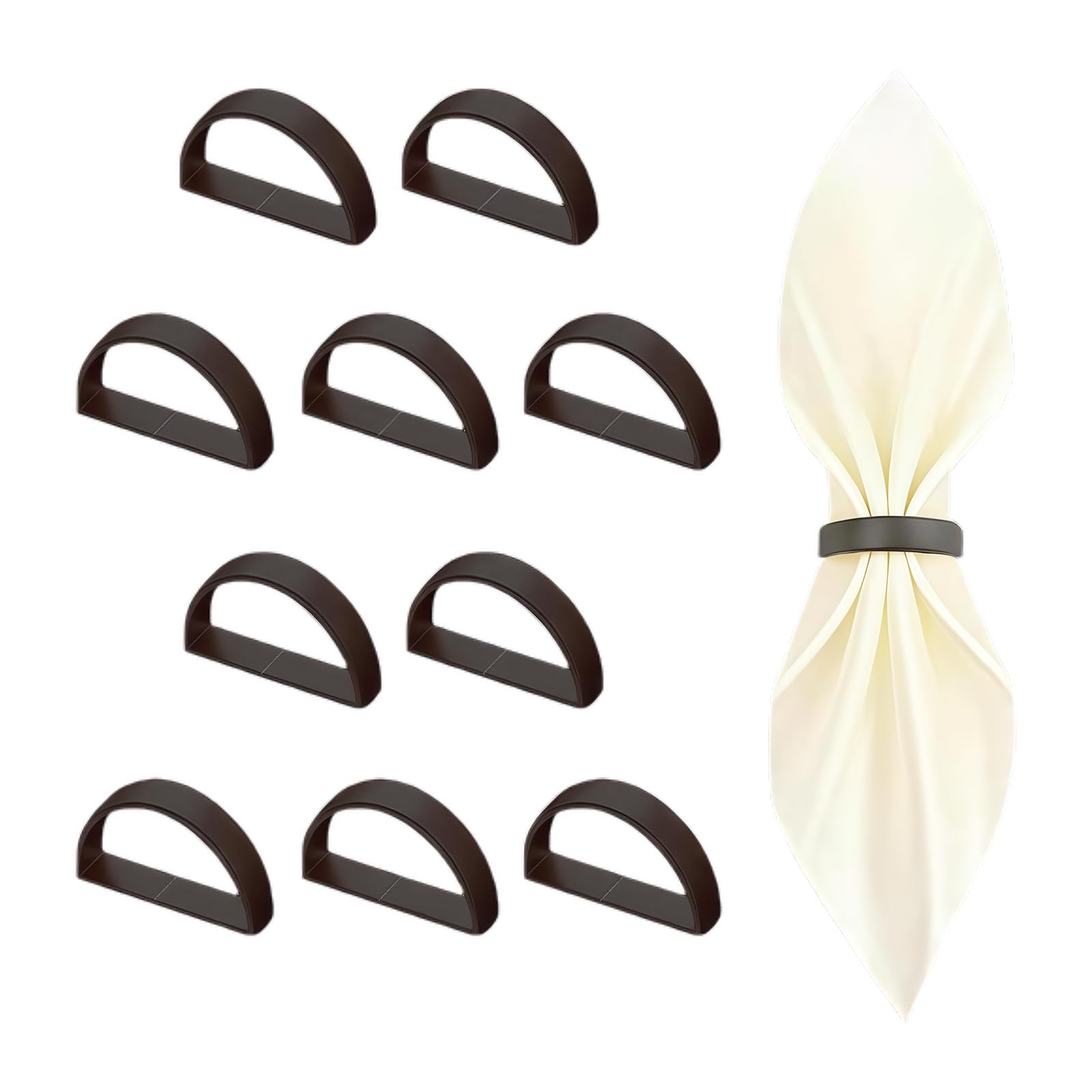 10Pcs Half Circles Napkin Rings Practical Metal Dinner Party Tableware Accessories for Party and Everyday Use Multipurpose Metal Half Round Napkin Rings
