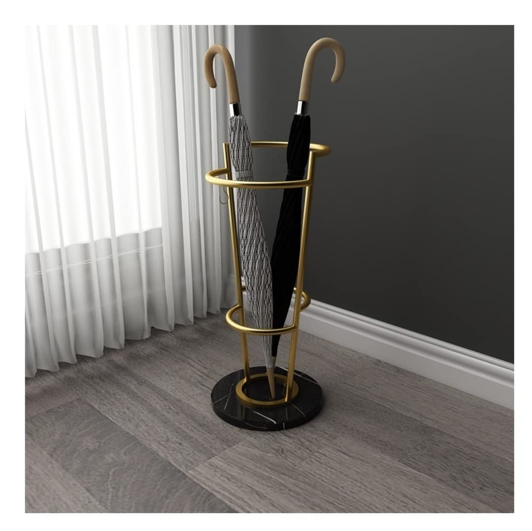 BHFPFZA Modern Iron Umbrella Holder with Marble Base and Hook Stylish Umbrella Stand for Apartment Hotel Office Entrance Decorative Umbrella Rack and