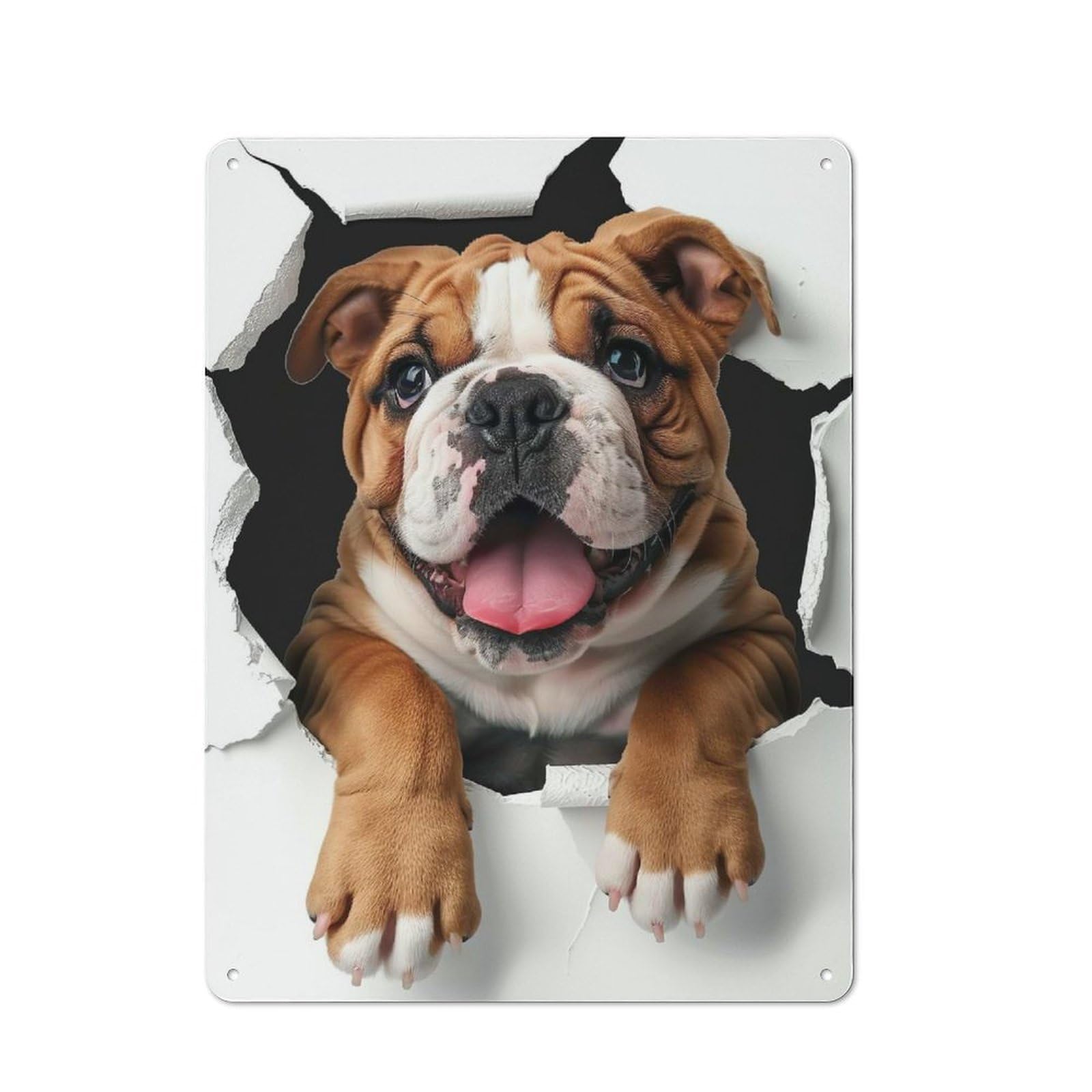Bulldog Dog Vintage-inspired Tin Sign 40x30cm for Garage Or Workshop, for Vintage Wall Decor Fans, for Metal Sign Collectors