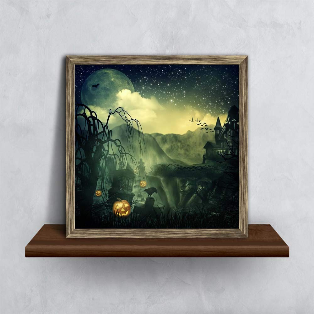 ArtzFolio Scary Movie Tabletop Painting Antique Golden Frame 10 x 10 inch (25 x 25 cms)