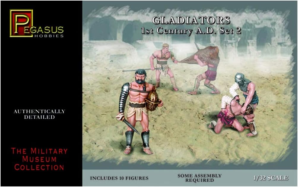 Gladiators 1st Century A.D. (Set 2) - 1:32 Plastic Kit by Pegasus Hobbies