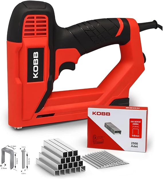 KOBB KBZ200B 8-16mm Stapler and 15-16mm Professional Nailer + 3000pcs Replacement Stapler and Nail