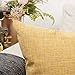 YOUR SMILE Solid Color Cotton Linen Decorative Throw Pillow Case Cushion Cover Pillowcase for Couch Sofa Bed,18 X 18 Inches,Dark Yellow