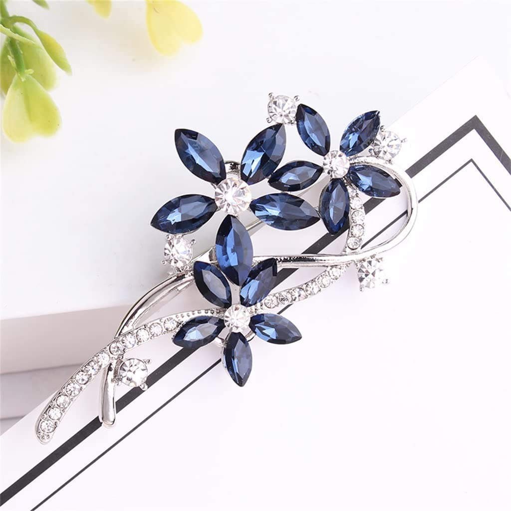 Spilla da Donna in Lega di Zinco Blu, per Giacca, Festa di Nozze, Regalo, Cardigan, Abito, Accessori Decorativi,Blue 6.5cm*3.3cm