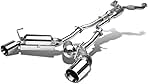 Auto Dynasty Dual 4.5 Inches Rolled Muffler Tip Bolt-On Catback Exhaust System Compatible with Nissan 370Z 09-19, Stainless Steel