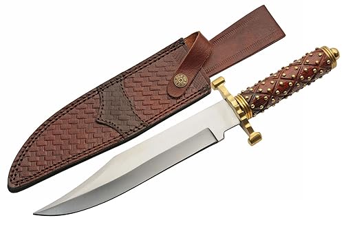 SZCO Supplies 14" cuchillo de caza tachonado de lujo de la hoja de Bowie de la manija con la vaina