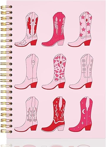 UTELKA Pink Western Notebook, Cowgirls Spiral Journal, 5.5x8.3, Retro Cowgirls B