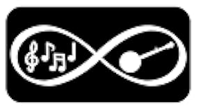 Banjo Bluegrass Music Notes Infinity Decal Sticker for Car Window 8 Inch BG 188