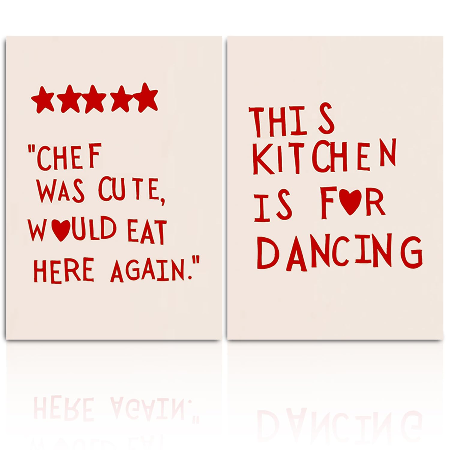 Fchen art Set Of 2 Chef Signs Chef Was Cute Print Wall Art Trendy Cooking Art Minimalist Heart Stars Aesthetic Poster Funky Picture This Kitchen is for Dancing Funny Kicthen Signs Farmhouse Kitchen