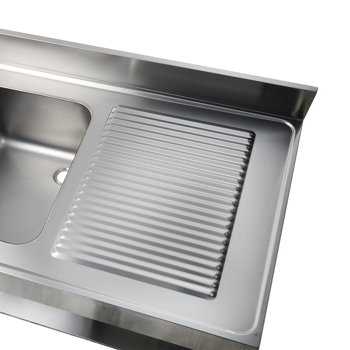 GastroHero Lavello da bagno 120 x 60 cm, in acciaio inox, con lavello sinistro, in acciaio inox, per cucina