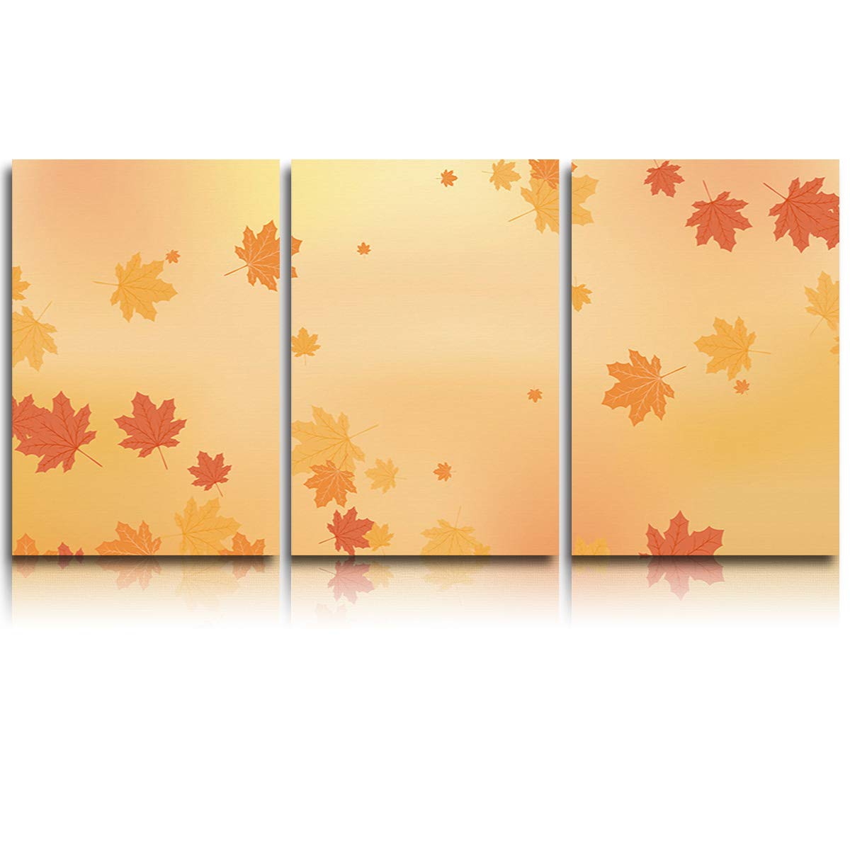 Amazon.com: Wall Print Art Autumn Fallen Leaves Orange Fantasy Background,  3 Panel Canvas Wall Art Prints for Bedroom Living Room Kitchen Bathroom  Office Decor, Framed Giclee Artwork Gallery Wrapped 16x24 inches: Posters