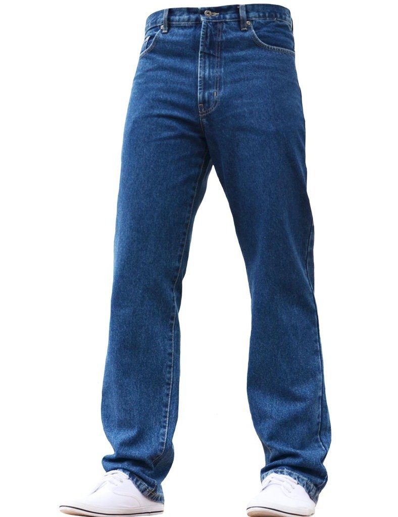 NEW Mens Jeans Basic Plain Heavy Duty Farmers Mechanics Denim Regular Straight FIT Stonewash 34W X 32L