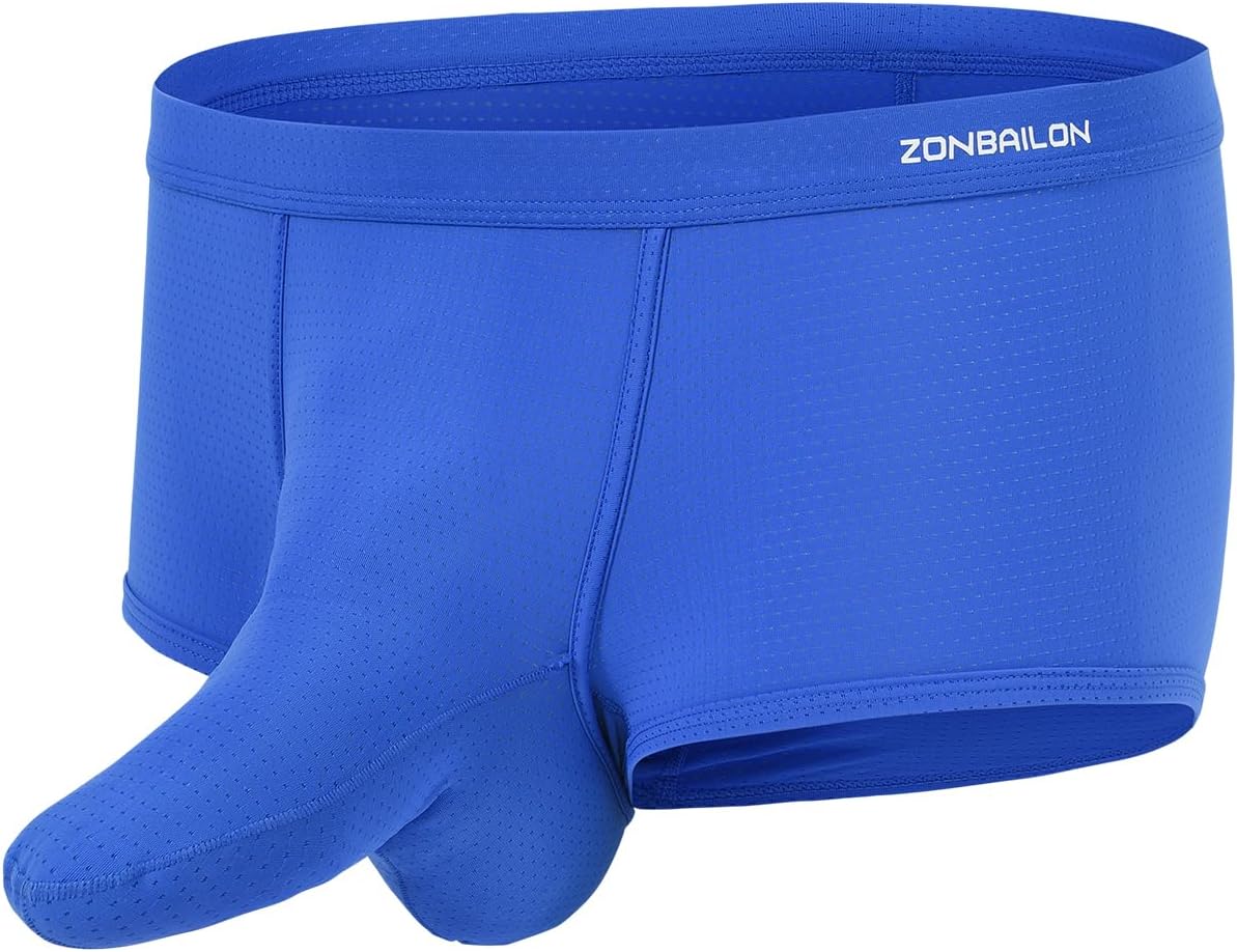 JINSHI Men’s Boxer Briefs Sexy Elephant Trunk Micro Mesh Breathable Underwear With Dual Pouch Shorts - Image 2