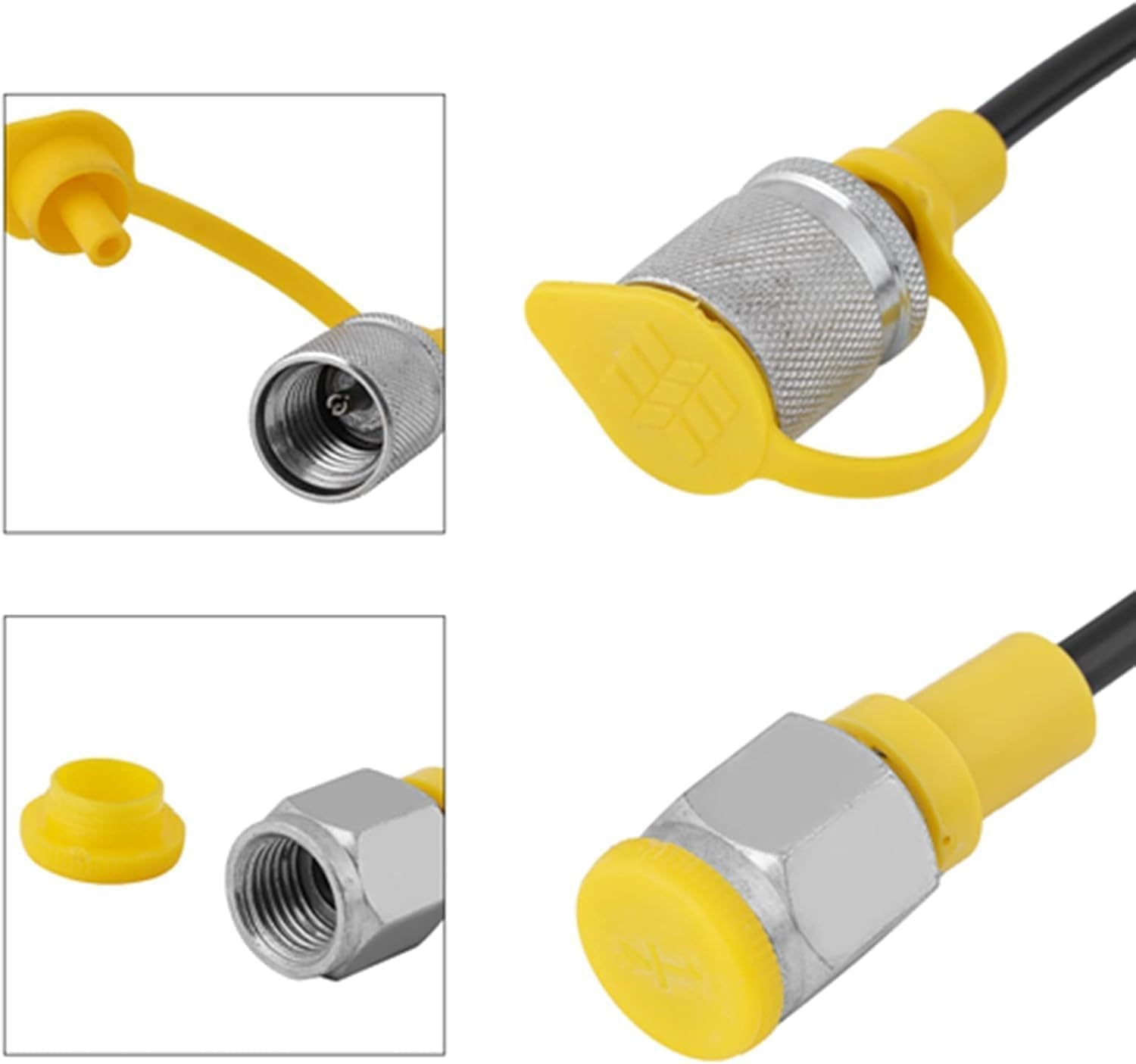 Hydraulic Pressure Test Hose 6.56FT Hydraulic Test Ports Black 1 Pcs 2.0M(M16*2 1 4BSP) Testing Coupling Point，Black