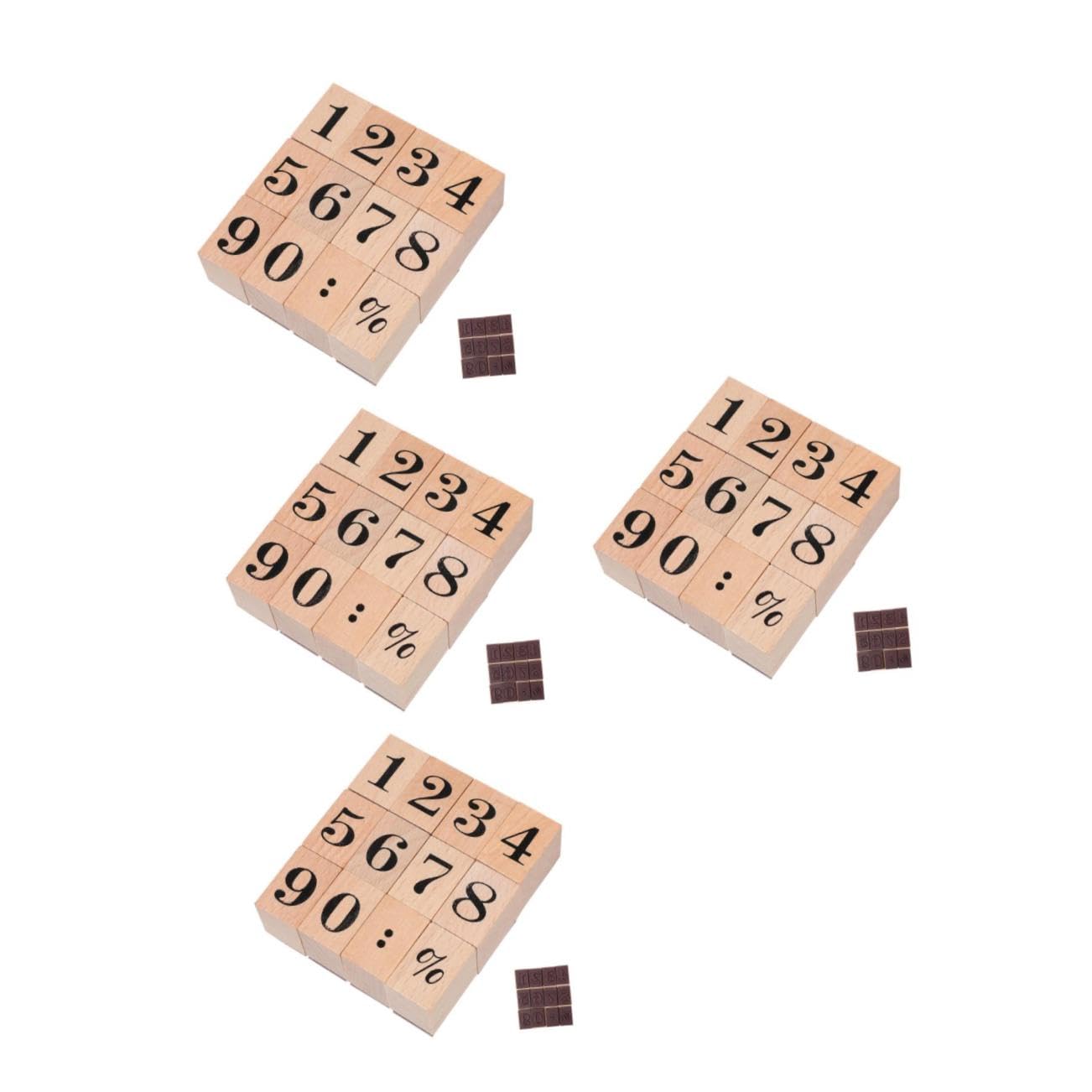 Operitacx 4juegos Sellos De Goma De Madera Para Manualidades Estampado De Números Árabes Para Tarjetas Álbumes y Decoración Personalizada