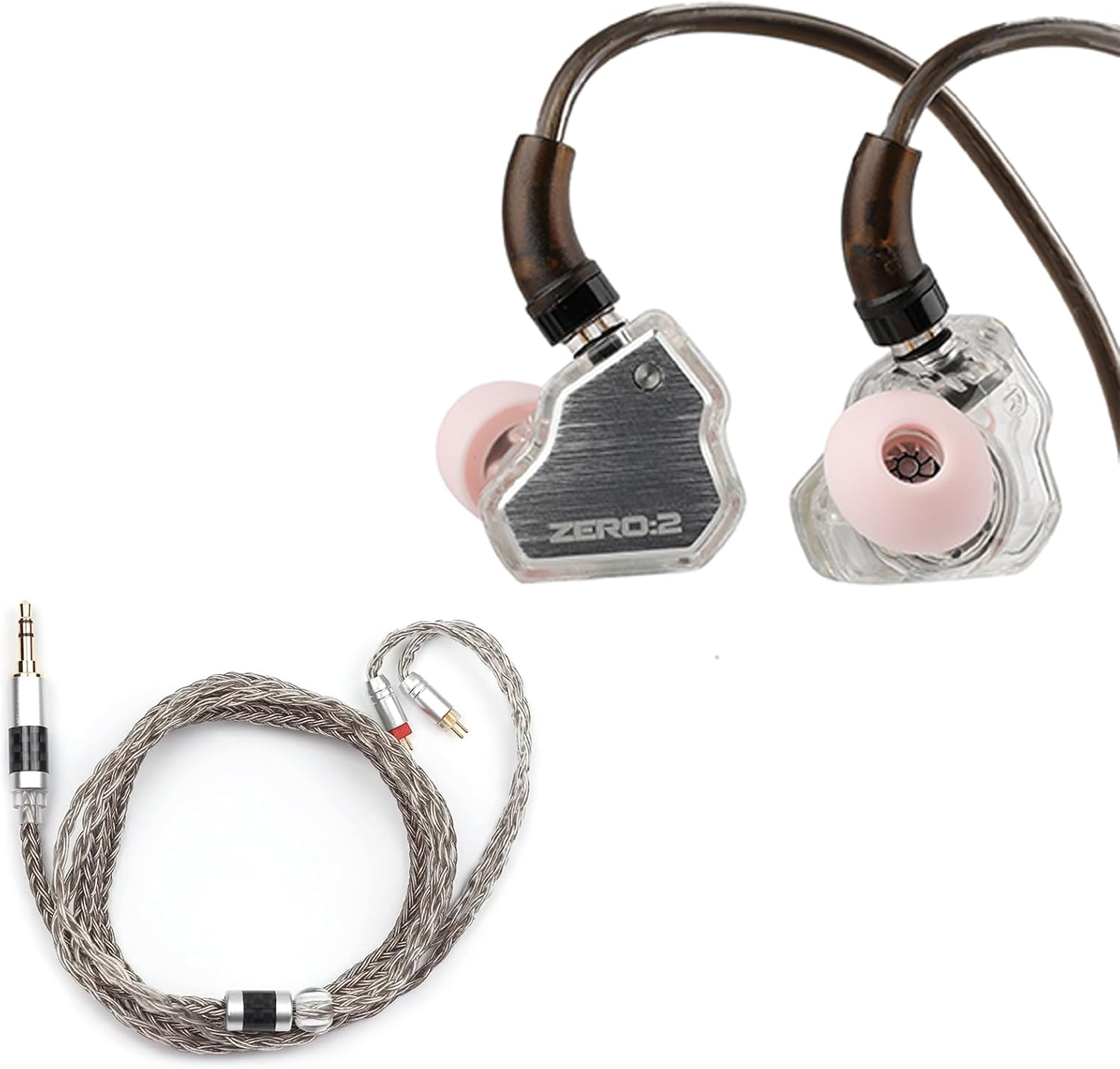 Linsoul 7Hz x Crinacle Zero:2 in Ear Monitor（Silver + Tripowin Zonie IEM Cable(2pin-0.78mm, 3.5mm, Grey)