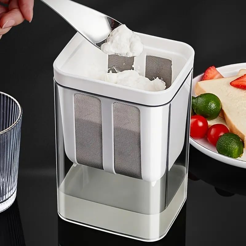 Yogurt & Curd Maker – 1400ml Container with Fine Mesh Strainer & Lid | Greek Yogurt, Labneh, Cheese & Thick Curd Separator | BPA-Free & Easy to Use (Curd Maker 1)-image-36