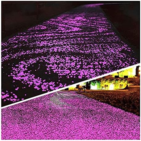 200 Pcs Glow Stones in Dark Garden Pebbles Stones Glowing Rocks for Yard and Walkways Bicycle Lane Outdoor Patio Planter Decor DIY Luminous Decor Hotel Pond Fish Tank Resin Gravel ( Color : Purple )