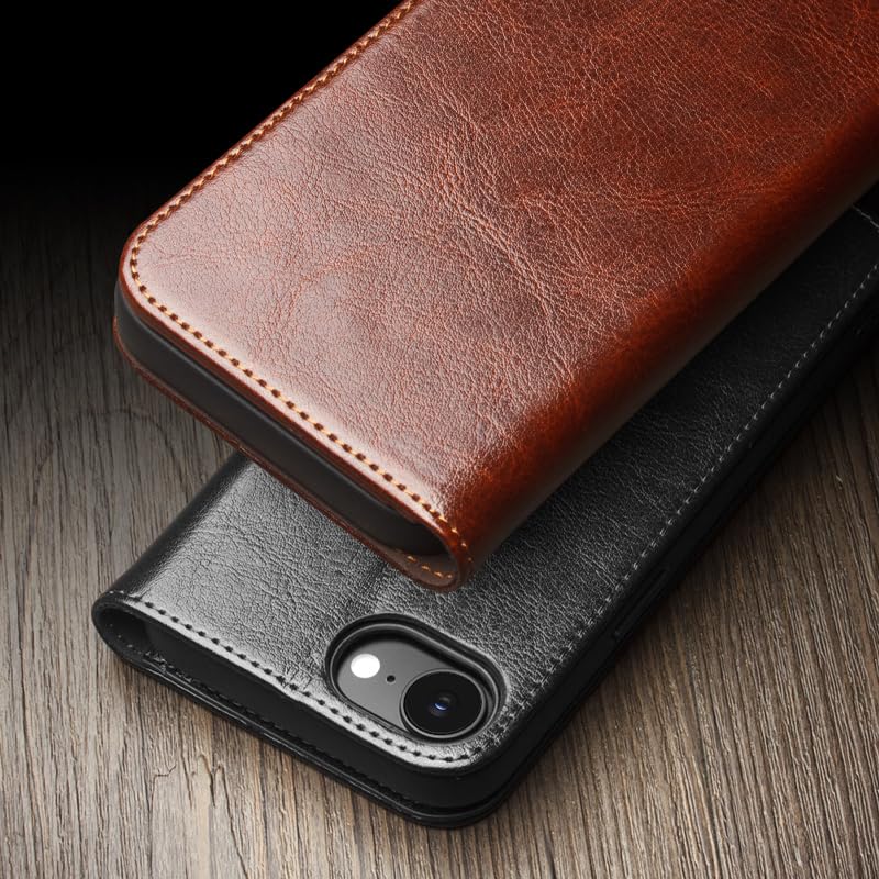 Image of Havilah for iPhone 16e Dual-Side Magnetic Lock Horizontal Flip Leather Phone Case iPhone 16e Case Cover(Brown)