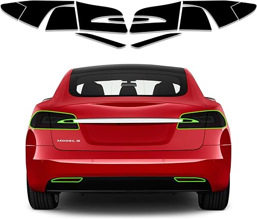 MusTree Kit de tinte de vinilo precortado para Tesla Model S Plaid 2012-2022, accesorios para luces traseras, luz reflectora de freno con cubierta