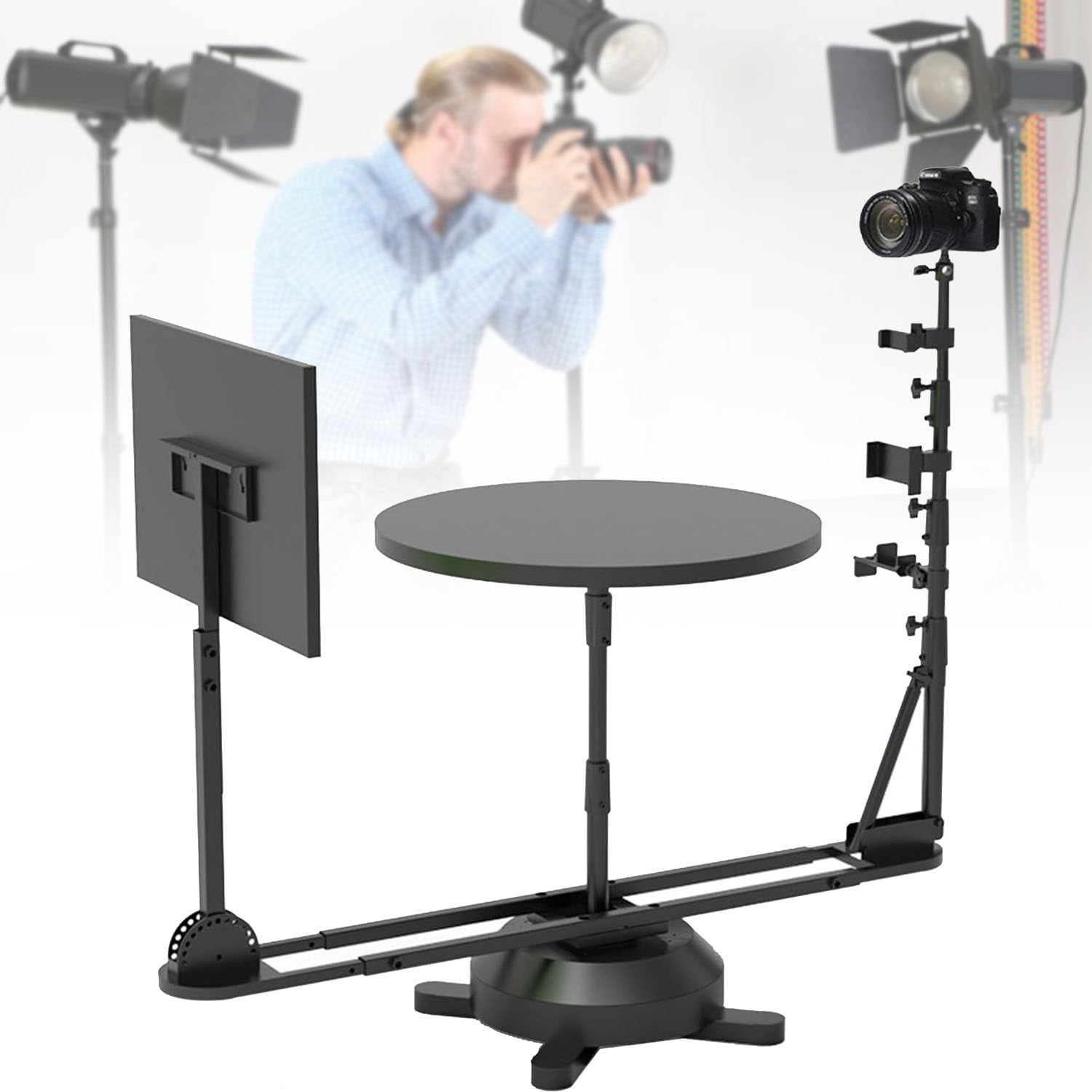 Rotating Camera Slider, Spinning Photo Video Booth, 360 Panoramic Photography Platform, Photography Turntable, 360 Degree Spinning Platform, Load 50kg/110LBS (Manual)