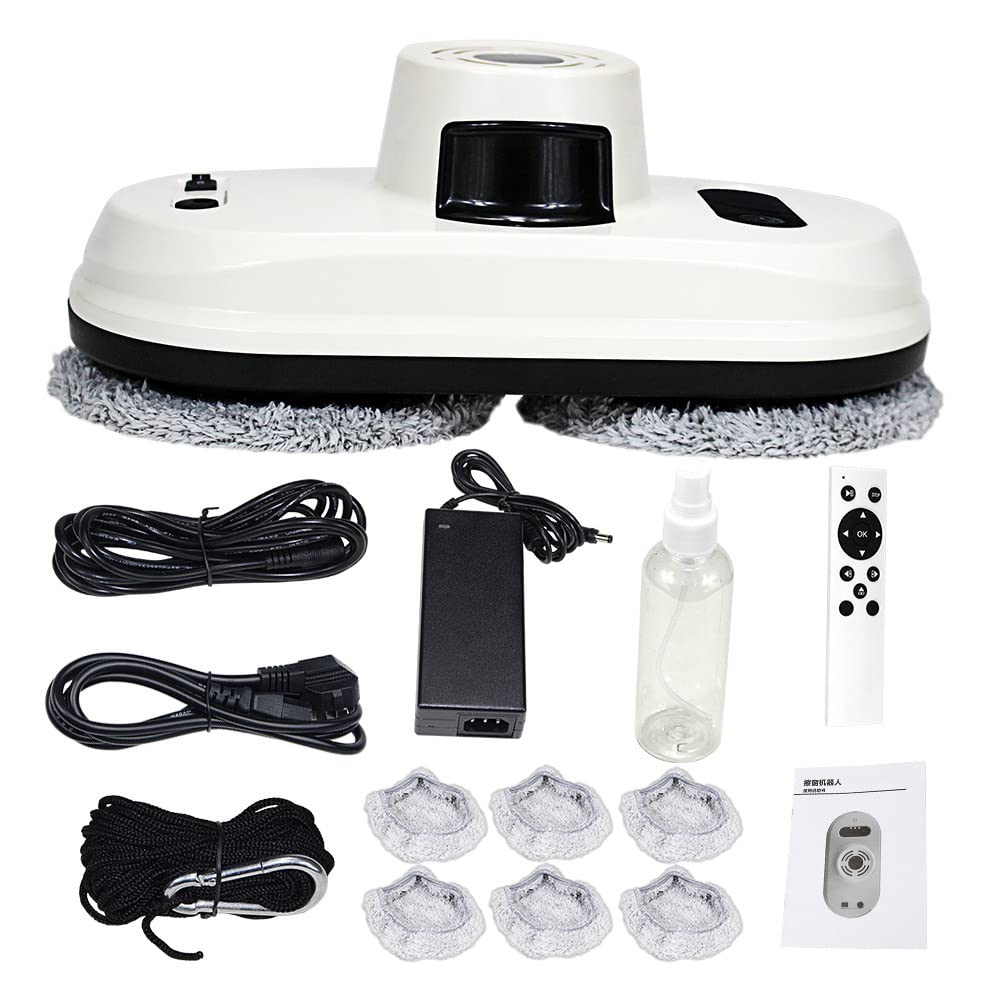 Robot Limpiacristales, Aspiradora Inteligente con Control Remoto, Limpiador Automático De Cristales para Baño Y Azulejos, Diseño Flexible Y Anticaída.,Black