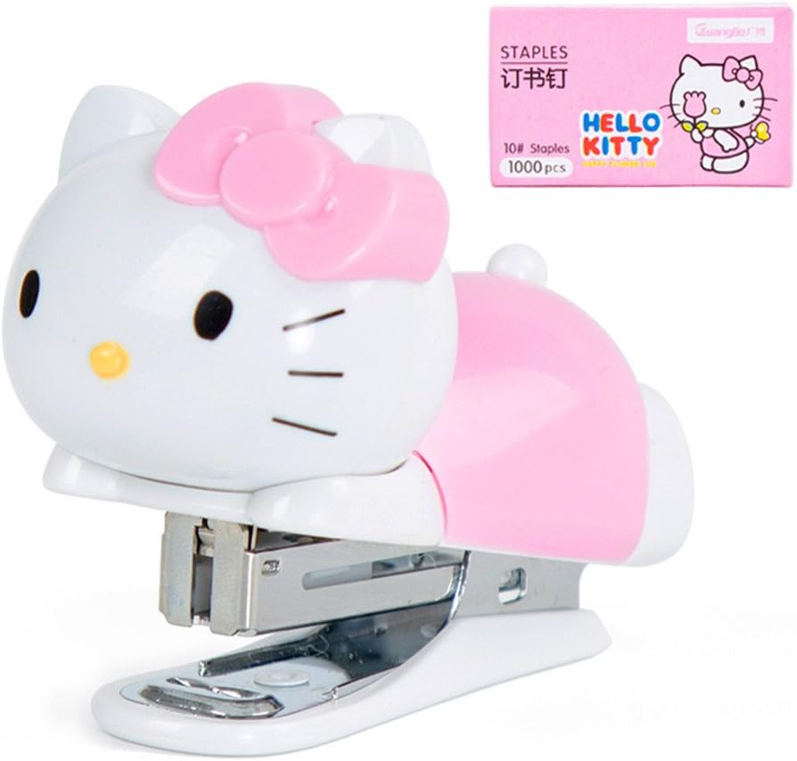 Hello Kitty Lovable Mini Stapler Value Pack, Includes Stapler, 2000 Staples and Staple Remover