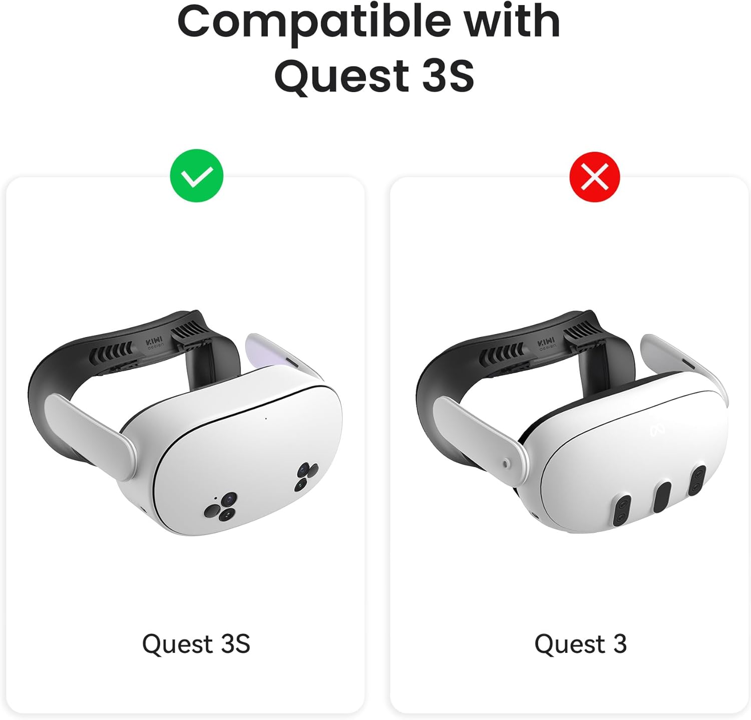 KIWI design V4 Facial Interface, 2 Face Pads Compatible with Oculus/Meta Quest 3S, Accessories for Quest 3S, NOT Compatible with Meta Quest 3 - Image 2
