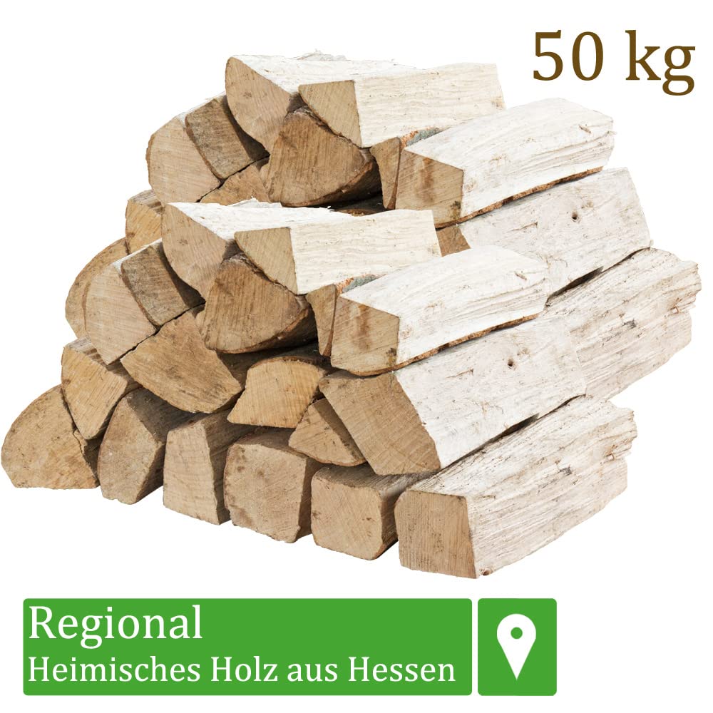Leña Madera 50 kg para Estufa y Chimenea Brasero Parrilla Cesta de Fuego Troncos de Madera de Haya 33 cm Flameup