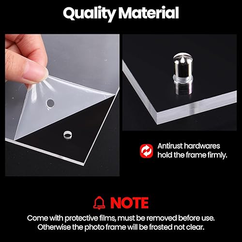Miniatura 6 de 8 marcos de fotos acrílicos flotantes para marcos de fotos de 8.5 x 11 pulgadas, marco de fotos para certificado de documento, marco de fotos