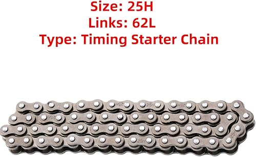 Miniatura 6 de KAMIER 25H 62 enlaces de arranque de cadena para 70cc 90cc 110cc 125cc TaoTao ATA Kazuma Falcon Coolster Mountopz Lifan Vitacci Ice Bear Sunl