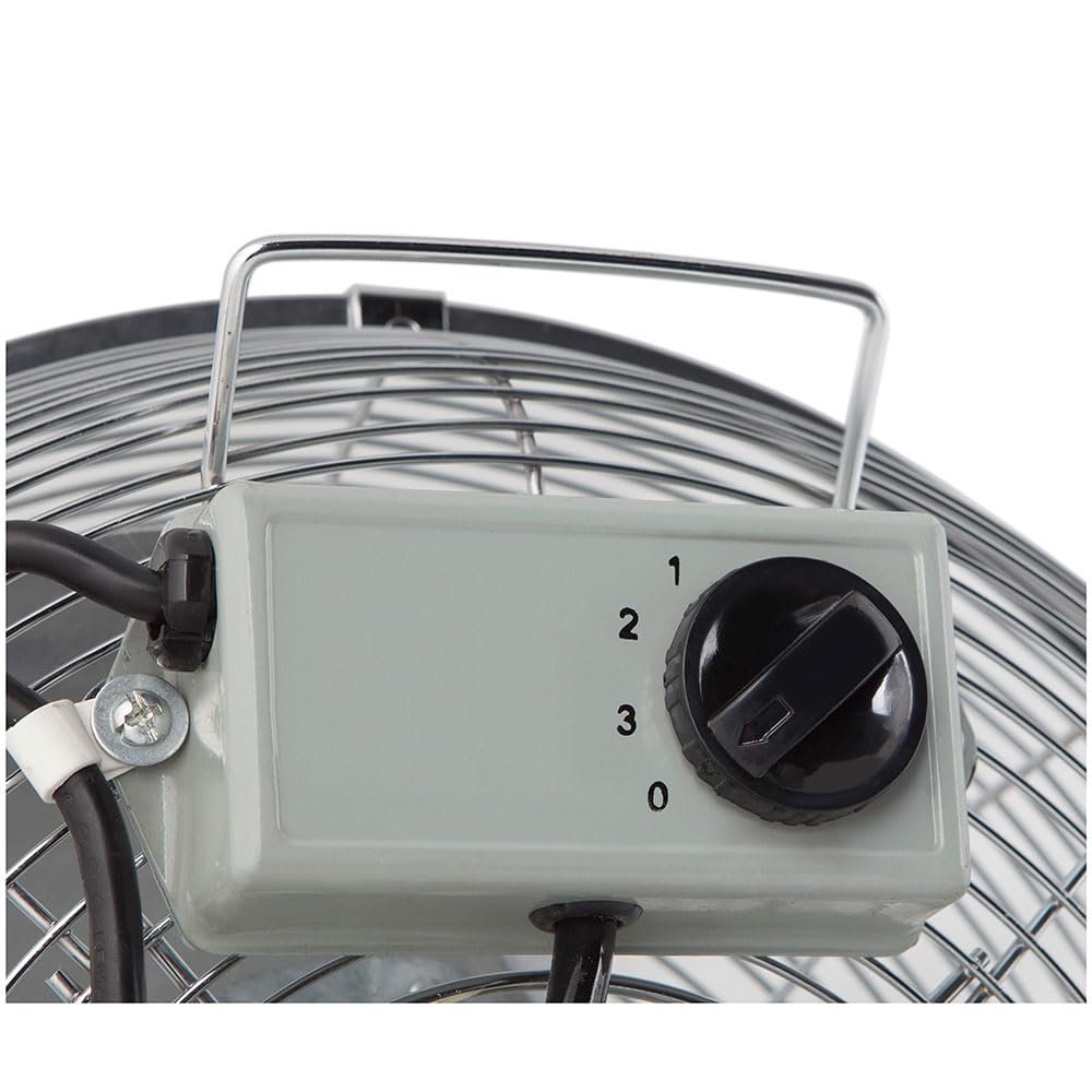 Orbegozo PWS 1950 - Ventilador de pie industrial, 3 velocidades, aspas metálicas, asa de transporte, 155 W, negro y plateado