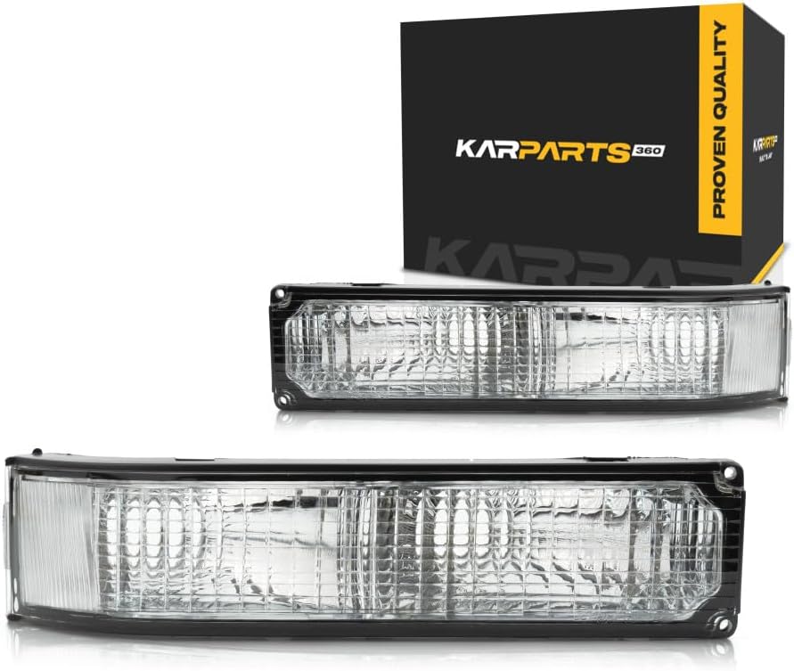 CarLights360: For 1988-2000 Chevy GMC C2500 Turn Signal/Parking Light Assembly Driver and Passenger Side Pair | GM2520104 GM2521104 Vehicle Trim: w/Sealed Beam Headlamp