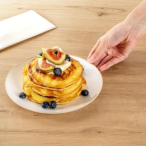 Miniatura 5 de Restaurantware Moderna - Platos desechables de 7.5 pulgadas, 40 platos de plástico duraderos para fiestas, platos llanos de plástico blanco