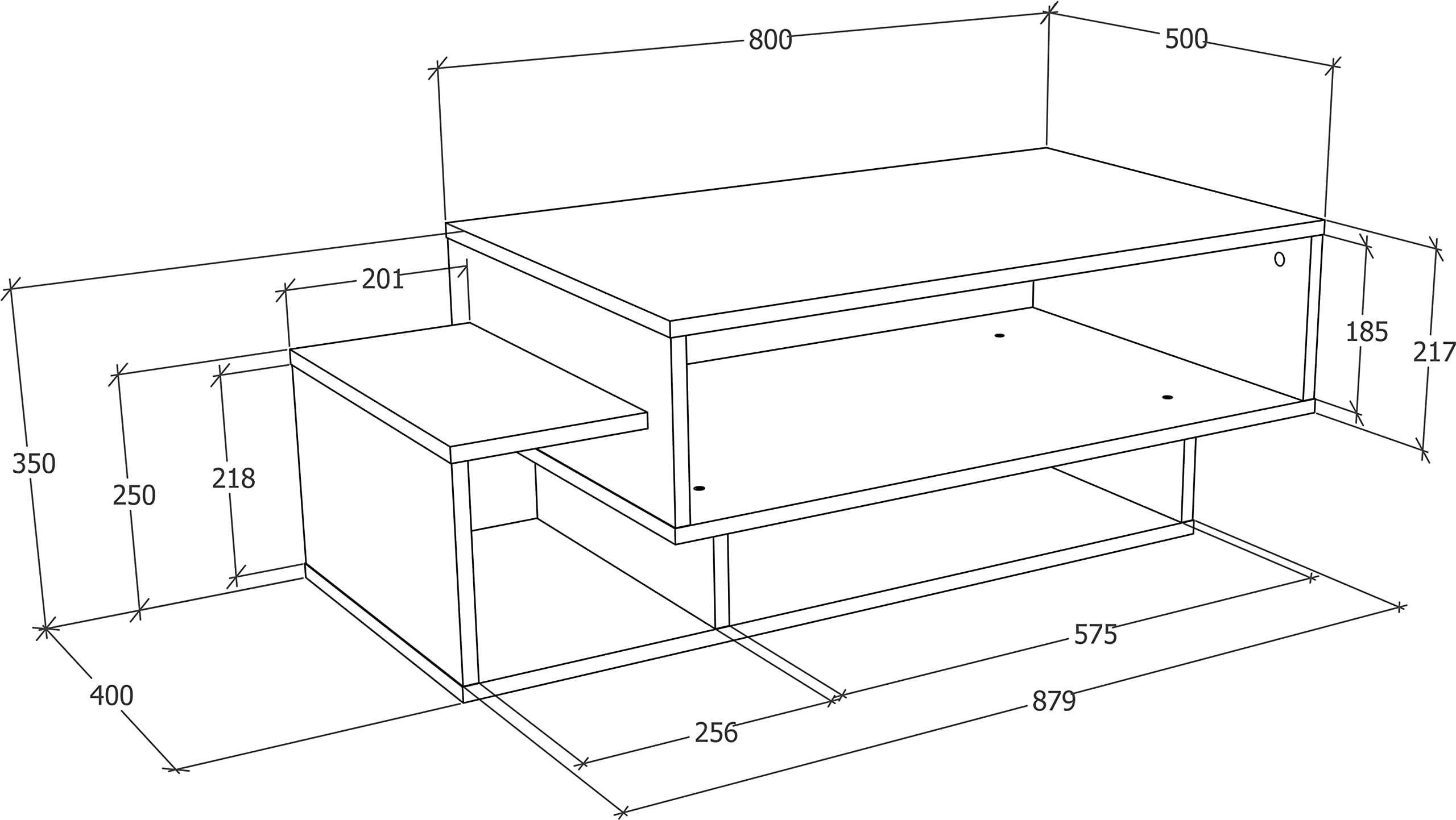 VCM Holz Couchtisch | Sofatisch mit ausreichend Stauraum | Maße ca. H. 35 x B. 88 x T. 50 cm | Wohnzimmertisch - Runila Weiß