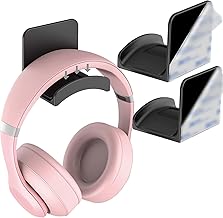 Cozycase [2 Pieces] Headphone Stand, Headphone Stand, Wall Mounted, Desk, Multiple Headphone Hooks, Wall, Desk, Clamp, White, Adhesive, Storage, Tabletop, Multifunctional, Headphone Hanger, Paste and